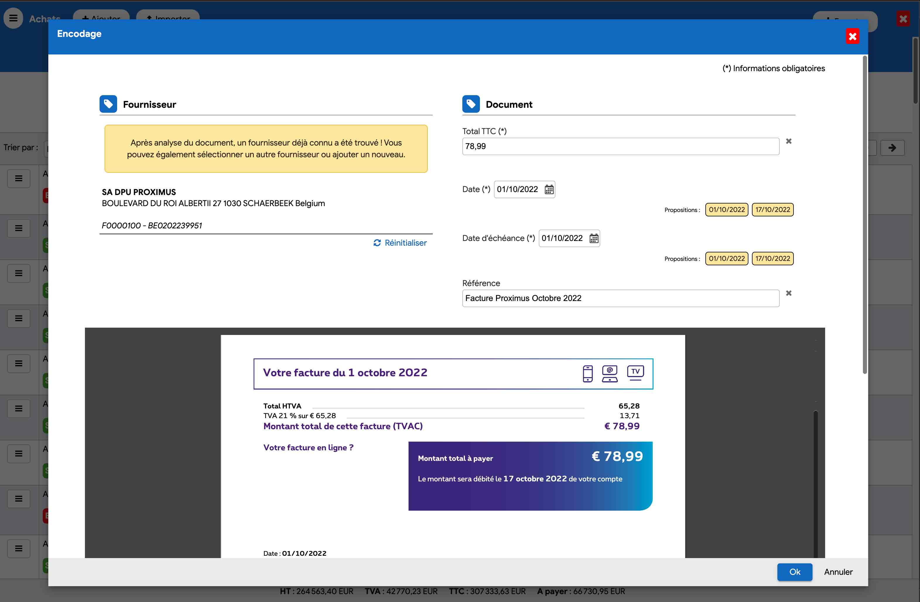 Nouveautés du module de gestion des factures d’achats