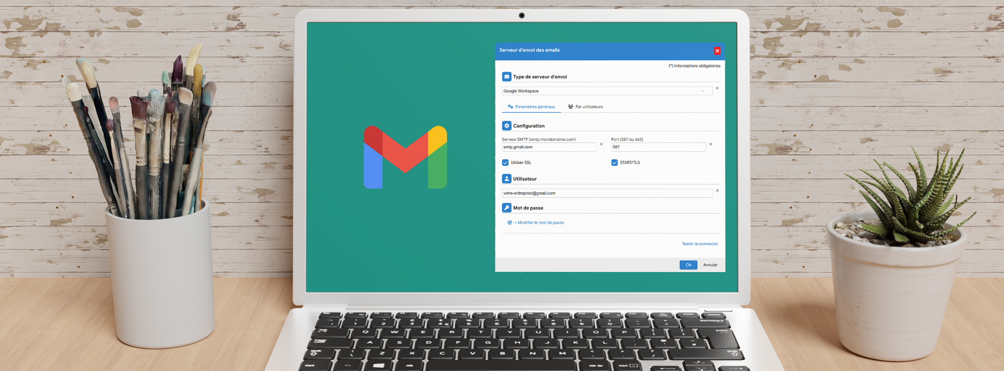 Flexina configureren om e-mails te verzenden met Google Workspace of Gmail