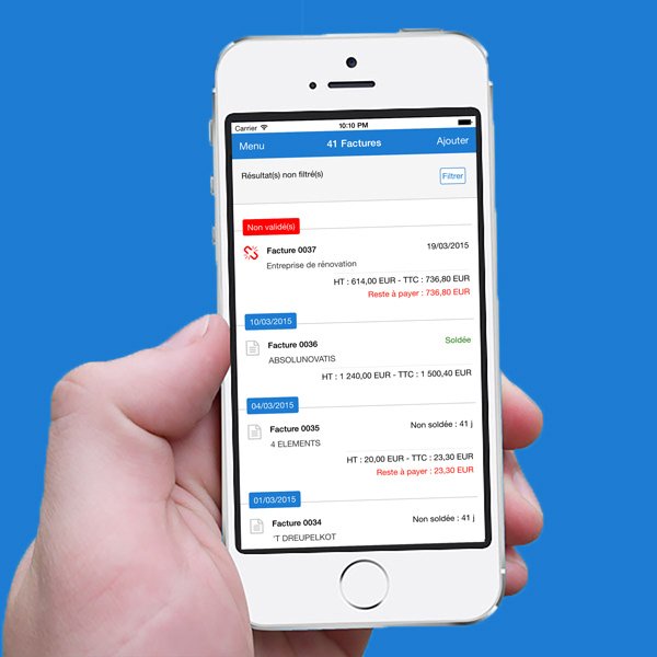 Invoicing software on iPhone, iPad, Android.