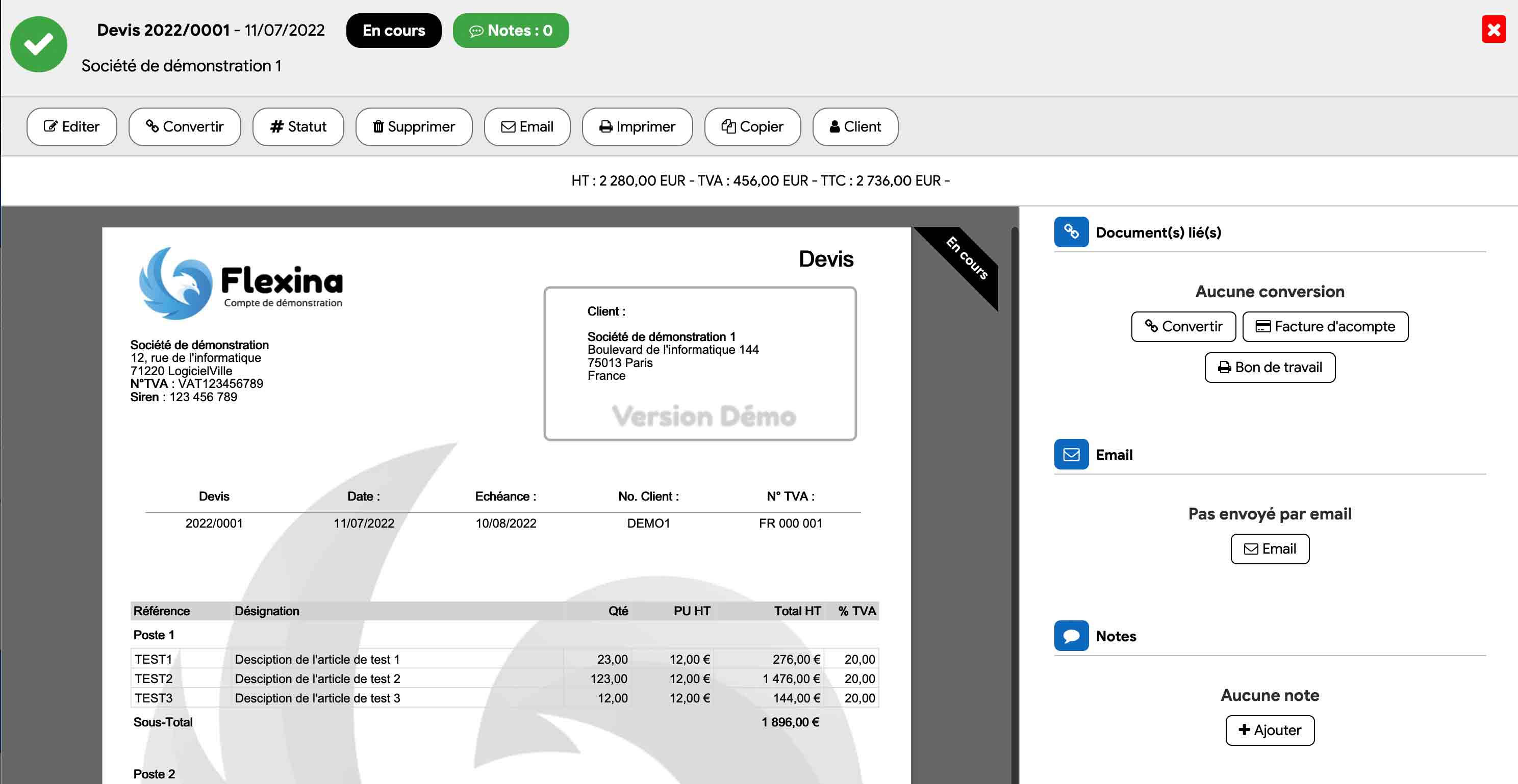 Etablir un devis facilement avec le logiciel de devis et factures Flexina