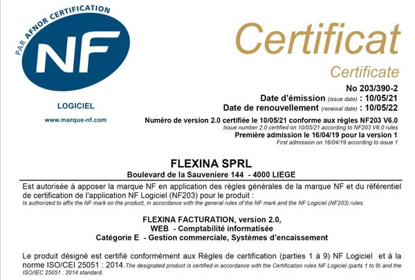 Certification NF203 , loi de lutte contre la fraude à la TVA en France