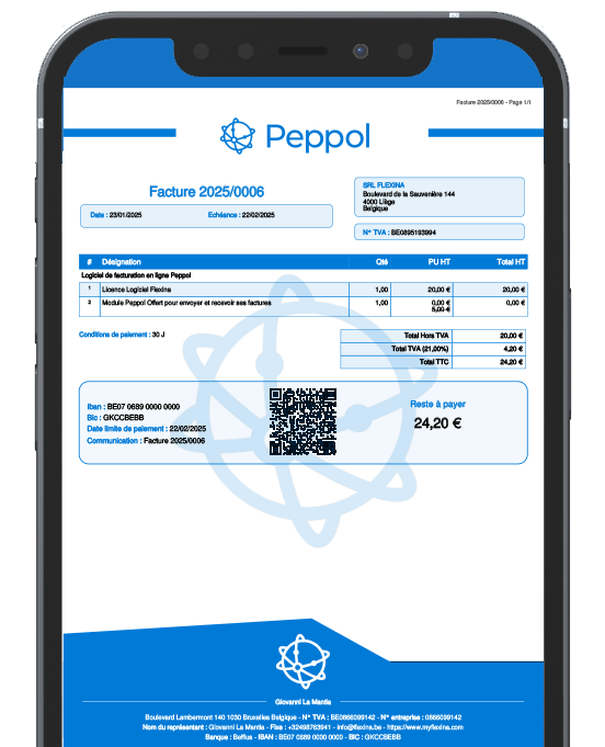 Peppol electronic invoicing on mobile