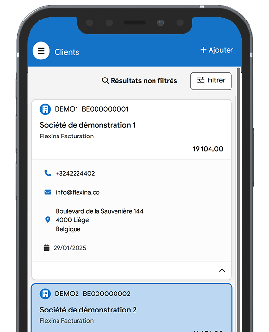 Client management on iPhone and Android