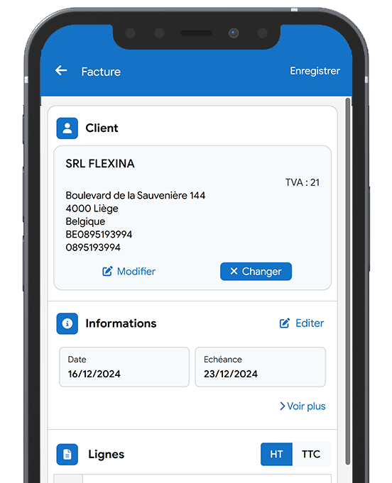 Mobiele commercieel beheerinterface